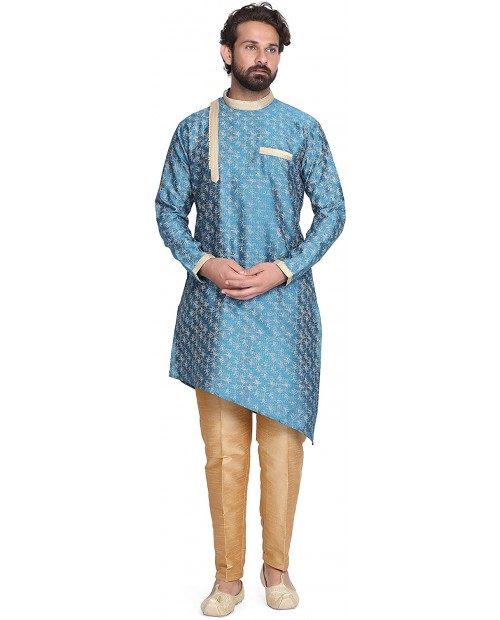 Ahhaaaa Mens Indian Ethnic Wear Silk Kurta Pajama Set at  Men’s Clothing store