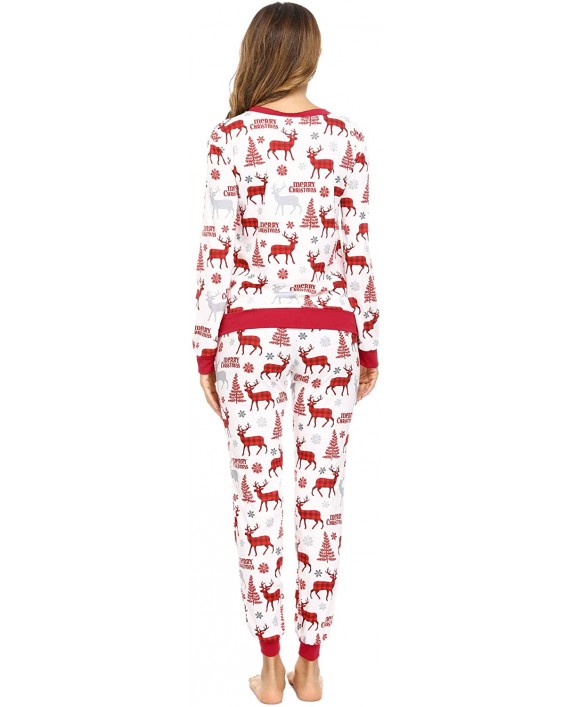 Aibrou Christmas Family Pajamas Matching Sets Long Sleeve Top and Pants Pjs Sleepwear at Women’s Clothing store