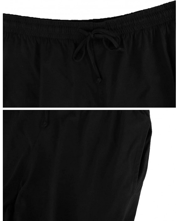 Aibrou Men’s Pajama Set Cotton Loungewear Sleep Set Raw-Cut Style Short Sleeve Tops and Shorts at Men’s Clothing store