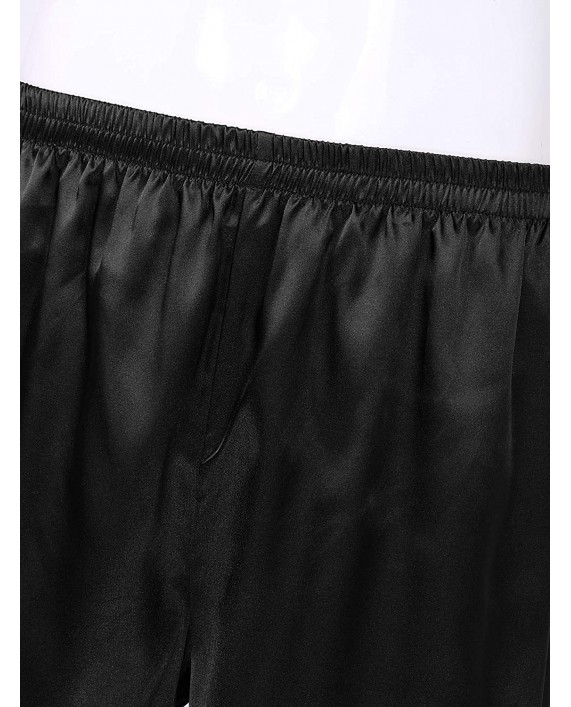 Aiihoo Men's Silky Satin Pajama Set Sleeveless Tank Top Elastic Waistband Boxer Shorts Nightwear at Men’s Clothing store