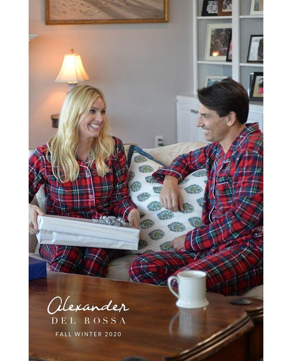 Alexander Del Rossa His and Hers Lightweight Flannel Pajamas Long Button Down Cotton Pj Set at Women’s Clothing store