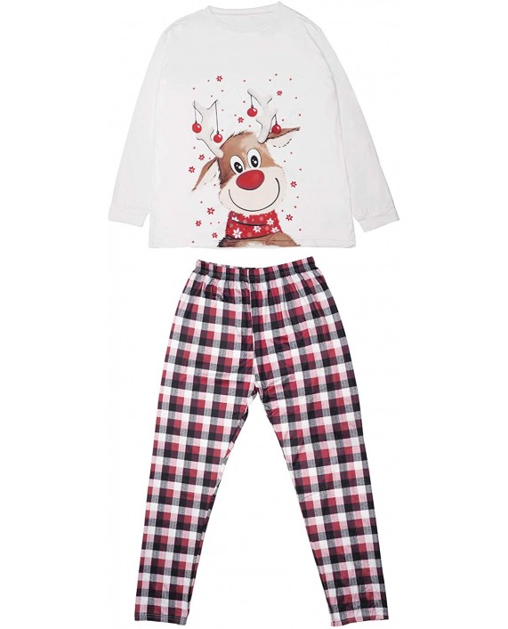 AYJK7 Christmas Pajamas for Family Matching Set Xmas Plaid PJs Sleepwear