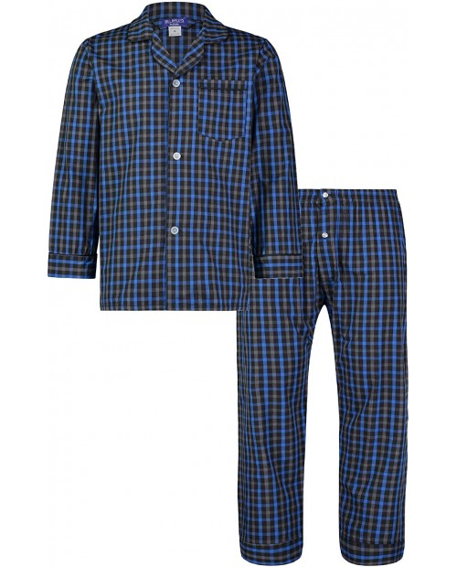 Baileys Men's Pajamas Set Long Sleeve Button Down Pajama Plaid Woven Pajama at  Men’s Clothing store