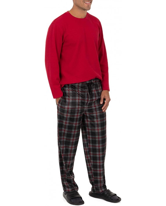 Chaps Men's Waffle Crew Top with Lite Touch Fleece Pant Set at Men’s Clothing store