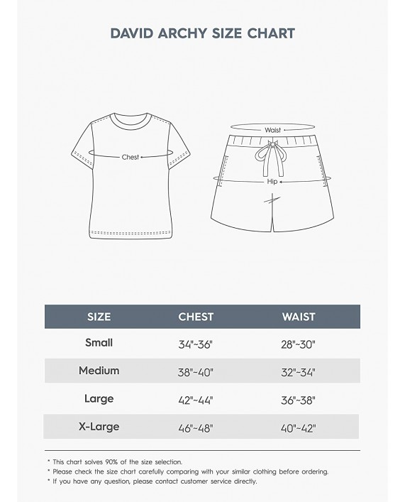DAVID ARCHY Men's Soft Cotton Sleepwear Short-Sleeve Pajama Set Loungewear at Men’s Clothing store