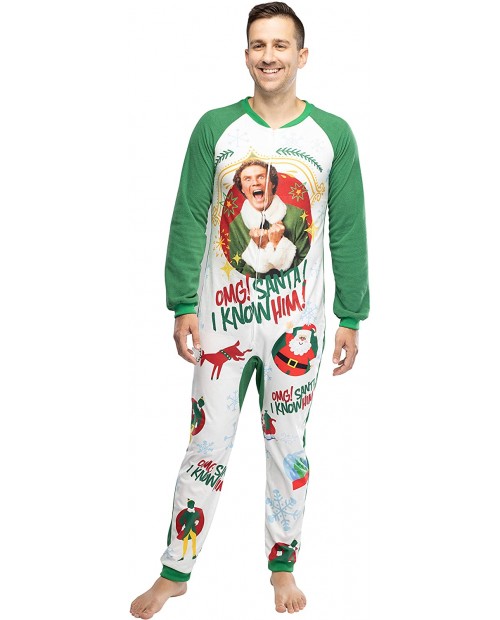 Elf The Movie Men's OMG Santa! I Know Him! One-Piece Sleeper Pajama Union Suit at  Men’s Clothing store