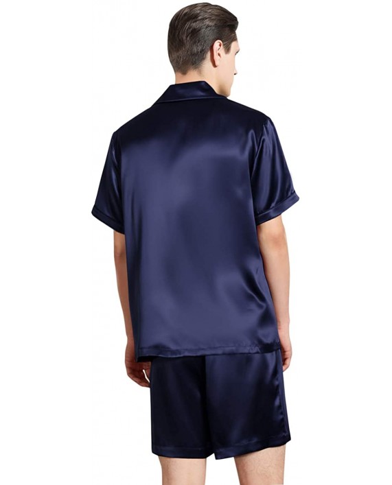 ElleSilk 100% Silk Pajama for Men Silk Shirts and Pants Set 22 Momme at Men’s Clothing store