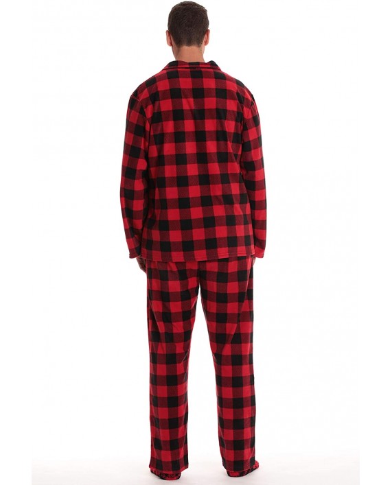 #followme Family Pajamas Buffalo Plaid Button-Front Microfleece Pajamas Set with Matching Socks at Men’s Clothing store