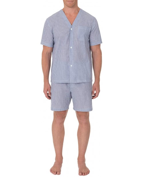Geoffrey Beene Men's Broadcloth Short Sleeve Knee-Length Pajama Set at Men’s Clothing store
