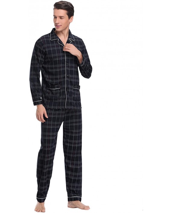 iClosam Mens Pajama Set Spring&Winter Warm Sleepwear Soft Skin-Friendly Tops and Bottom Lounge Pjs Set S-XXL at Men’s Clothing store