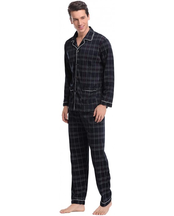 iClosam Mens Pajama Set Spring&Winter Warm Sleepwear Soft Skin-Friendly Tops and Bottom Lounge Pjs Set S-XXL at Men’s Clothing store