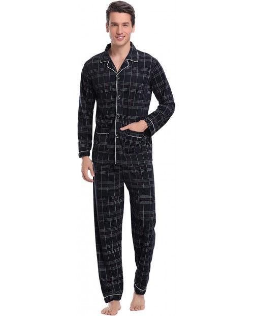 iClosam Mens Pajama Set Spring&Winter Warm Sleepwear Soft Skin-Friendly Tops and Bottom Lounge Pjs Set S-XXL at  Men’s Clothing store