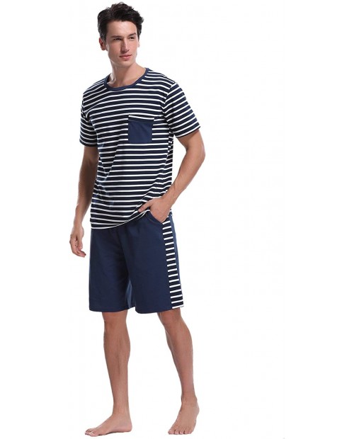 iClosam Men's Pajama Set Summer Short Sleeve Lounge Cotton Classic Striped Shorts & Shirt SleepwearS-XXL at  Men’s Clothing store