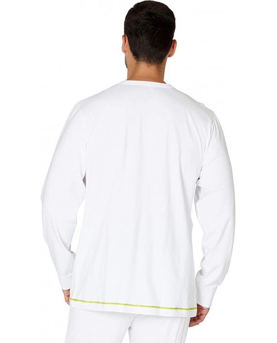 INTIMO Mens Long Sleeve V Neck Top White X-Large at Men’s Clothing store