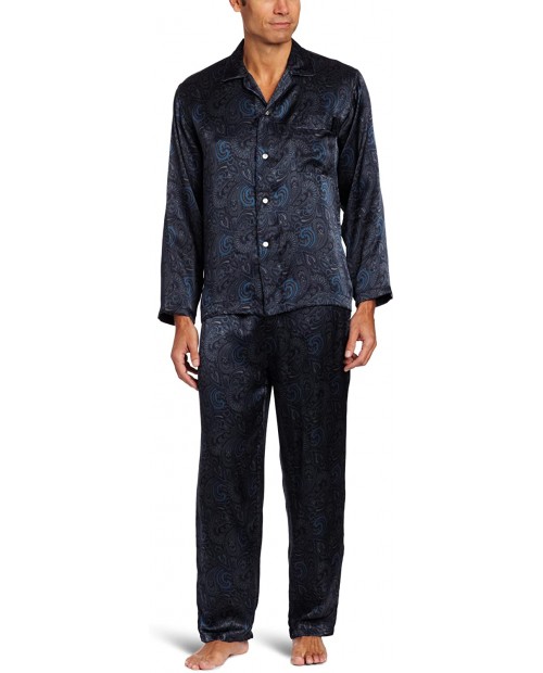 INTIMO Men's Printed Silk Pajama Gift Set Grey Small at  Men’s Clothing store