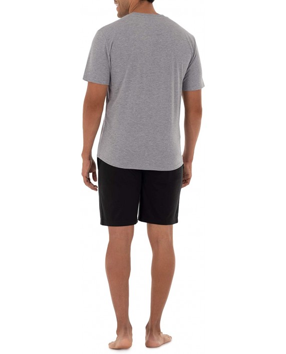 IZOD Men's Sleeve Jersey Knit Top and Breathable Shorts Sleep Set at Men’s Clothing store