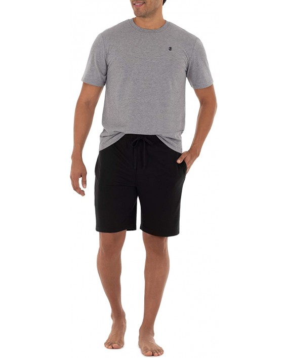 IZOD Men's Sleeve Jersey Knit Top and Breathable Shorts Sleep Set at Men’s Clothing store