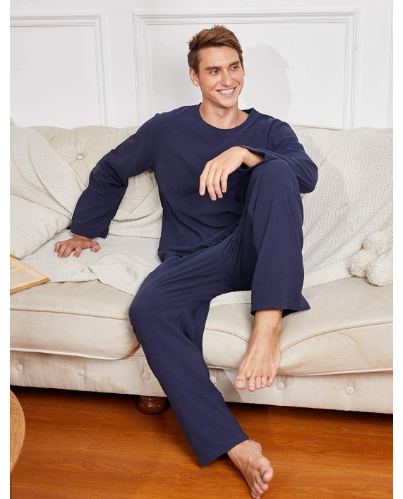 JINIDU Men 2 Pieces Casual Hippie Cotton Linen Yoga Shirt and Pant Pajamas Set at Men’s Clothing store