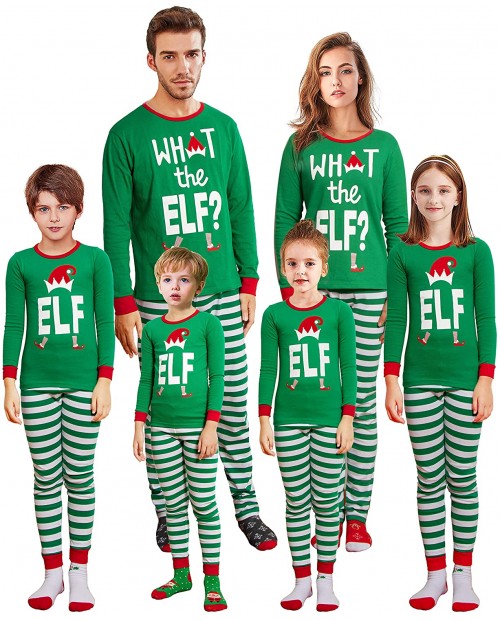 KikizYe What The Elf Adult Mens Holiday Christmas Elf Matching Family Pajamas Sets Long Sleeves Xmas Pjs Set Size L at  Men’s Clothing store