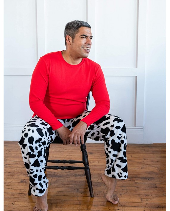 Leveret Mens Cotton Top & Fleece Pants 2 Piece Pajama Set Size Small-XX-Large at Men’s Clothing store