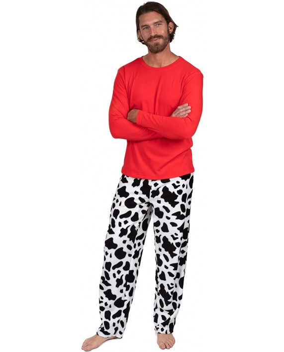 Leveret Mens Cotton Top & Fleece Pants 2 Piece Pajama Set Size Small-XX-Large at Men’s Clothing store