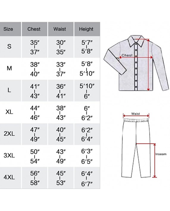 Lonxu Mens Satin Long Button-Down Pajamas Set S~4XL at Men’s Clothing store