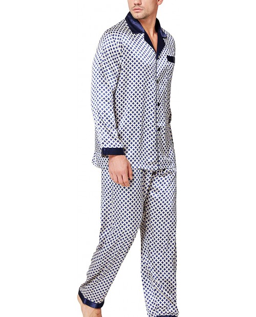 LONXU Mens Satin Pajamas Set Sleepwear Loungewear S~3XL Plus at  Men’s Clothing store