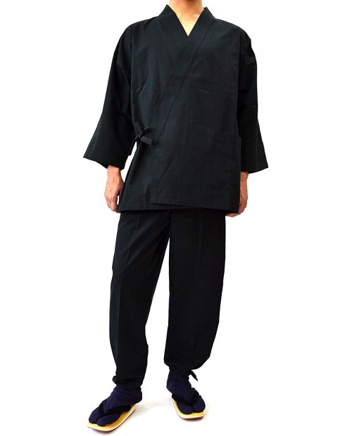 [Made in Japan] Men's Tsumugi Samue 100% Cotton Smooth Texture Ninja Pajamas at Men’s Clothing store