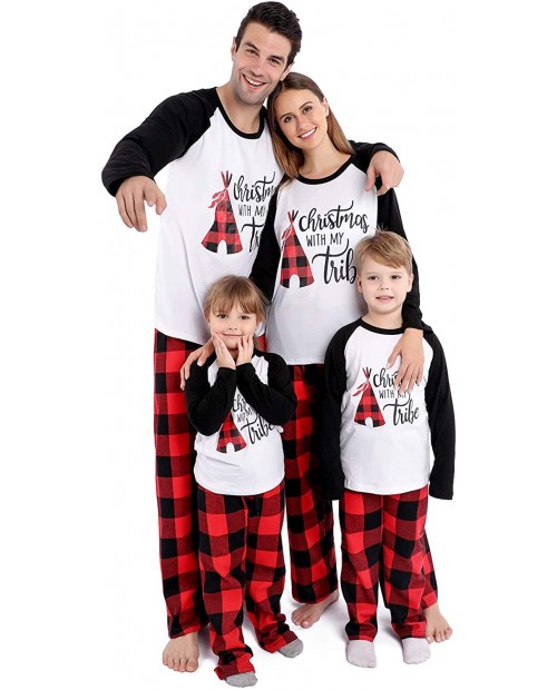 Matching Christmas PJs for Family Holiday Pajamas for Women Men Kids Couples Adult Vacation Cute Plaid Printed Loungewear