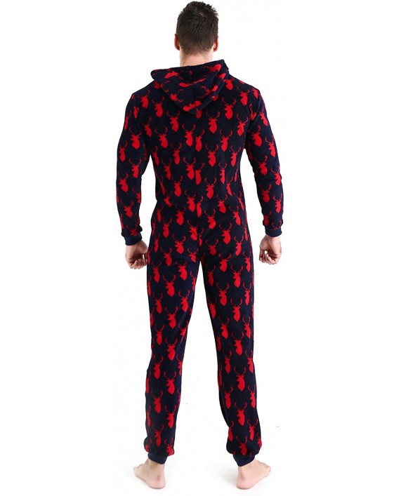 Mens Christmas Plush Hooded Onesie Pajamas at Men’s Clothing store
