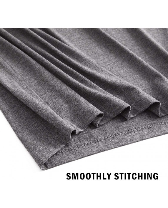 Men's Short Sleeve Pajamas Set Raglan Cotton Soft Sleep Sets Knee-Length Casual Sleepwear Lounge Set Black at Men’s Clothing store