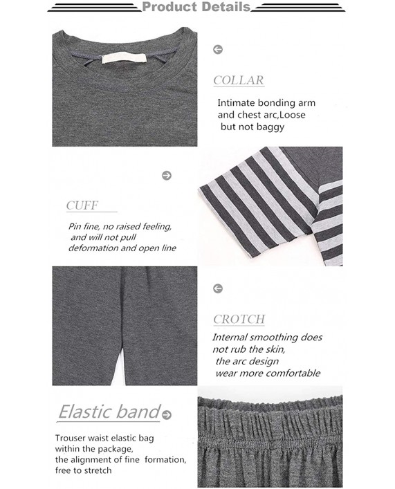 Men's Short Stripe Sleepwear Cotton Pajamas Soft Comfortable Classic Pjs Summer Set at Men’s Clothing store