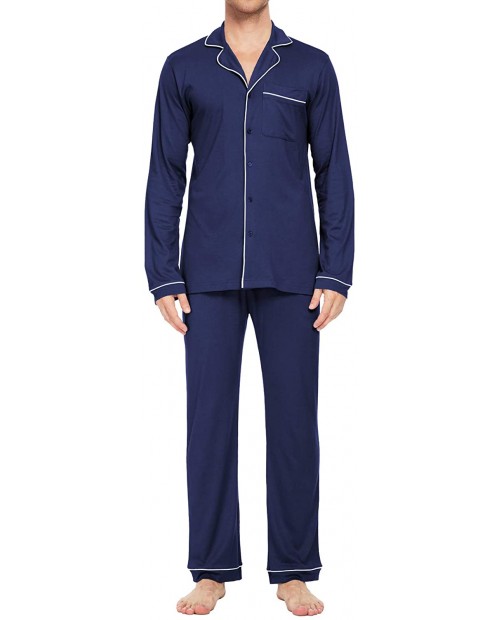 MEOMUA Men's Bamboo Pajama Sets Soft Long Sleeve Sleepwear Button Down Pj Loung Set at  Men’s Clothing store