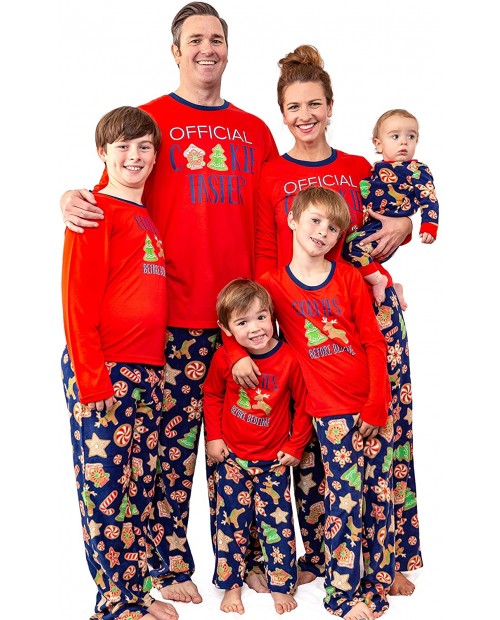 MJC International Family Matching Christmas Cookie Cutter Fleece Pajama Sets - Sizes for All Ages Large at  Men’s Clothing store