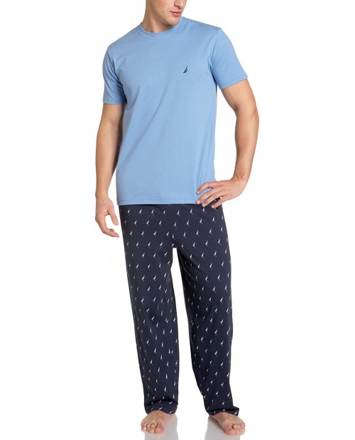 Nautica Men's J-class Print Navy Pant With Short Sleeve Blue Tee Boxed Gift Set Navy X-Large at  Men’s Clothing store Pajama Sets