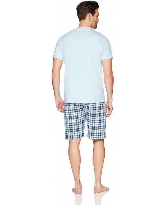 The Slumber Project Men's Short Sleeve V-Neck Tee and Short Pajama Set Slim Fit