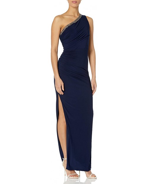 Adrianna Papell Women's One Shoulder Jersey Gown at  Women’s Clothing store