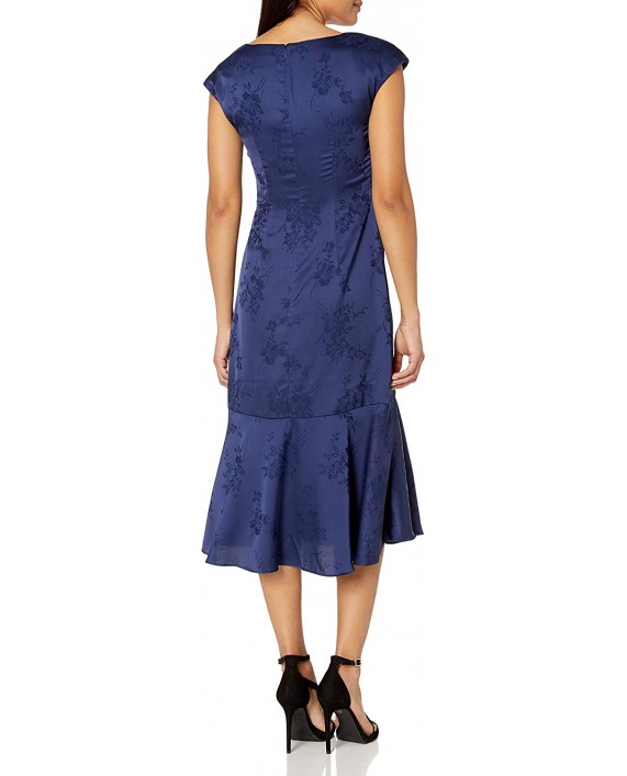 Adrianna Papell Women's Satin Jacquard Midi Tie Dress at Women’s Clothing store