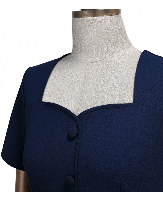 AISIZE Women's 1940s Vintage Square Peplum Bodycon Cocktail Dress at Women’s Clothing store