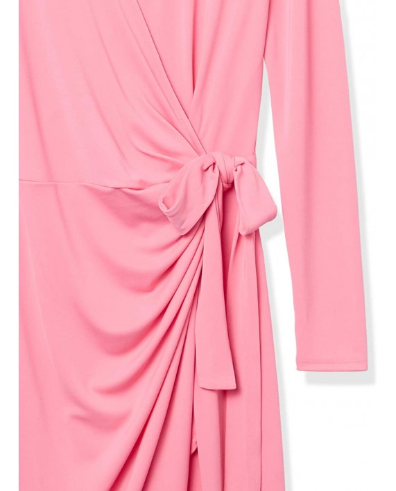 Brand - Lark & Ro Women's Classic Long Sleeve V-Neck Compact Matte Jersey Wrap Dress