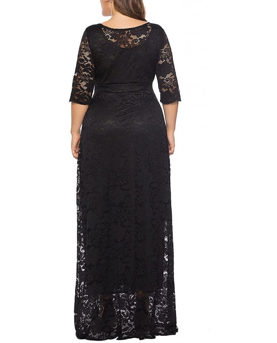 Eternatastic Womens Floral Lace 2 3 Sleeves Maxi Dress Plus Size Evening Party Dress