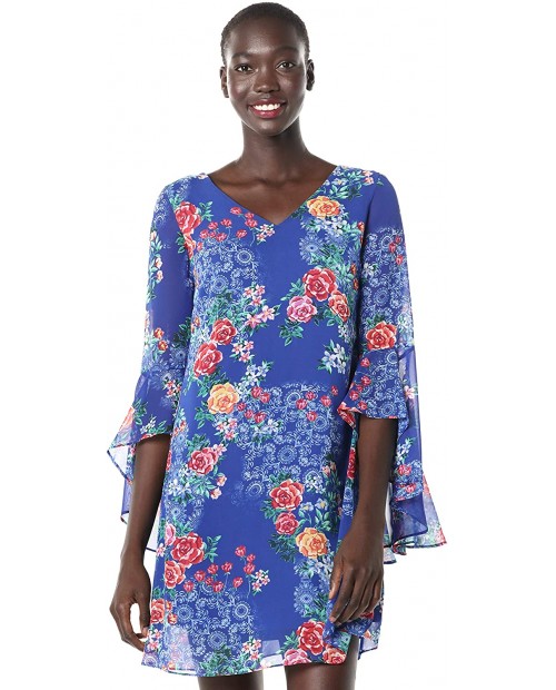 kensie Women's Chiffon Floral Printed Shift Dress at  Women’s Clothing store