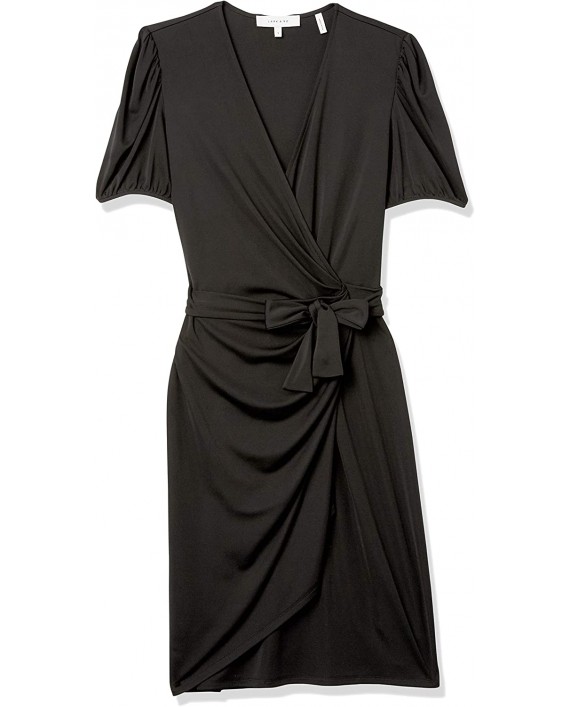 Lark & Ro Women's Standard Gathered Puff Sleeve Wrap Dress