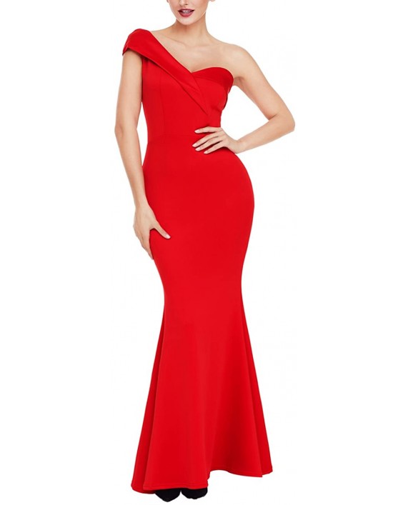 SEBOWEL Women's Sexy Off The Shoulder Oversized Bow Applique Evening Gown Party Maxi Dress at Women’s Clothing store