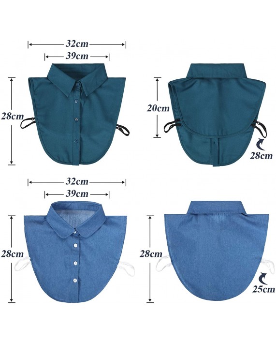 4 Pieces Fake Collar Detachable Blouse Dickey Collar Half Shirts False Collar for Girls and Women Favors 4 Colors at Women’s Clothing store
