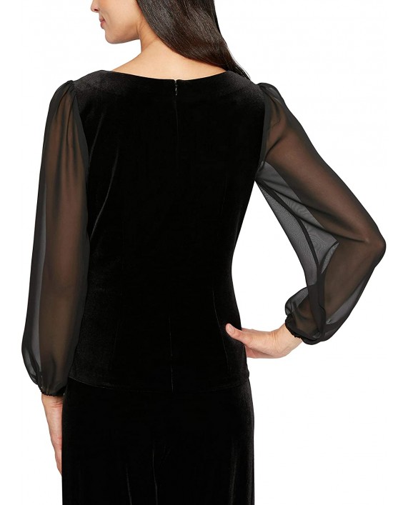 Alex Evenings Women's Blouse with Embellished Ruched Waist at Women’s Clothing store
