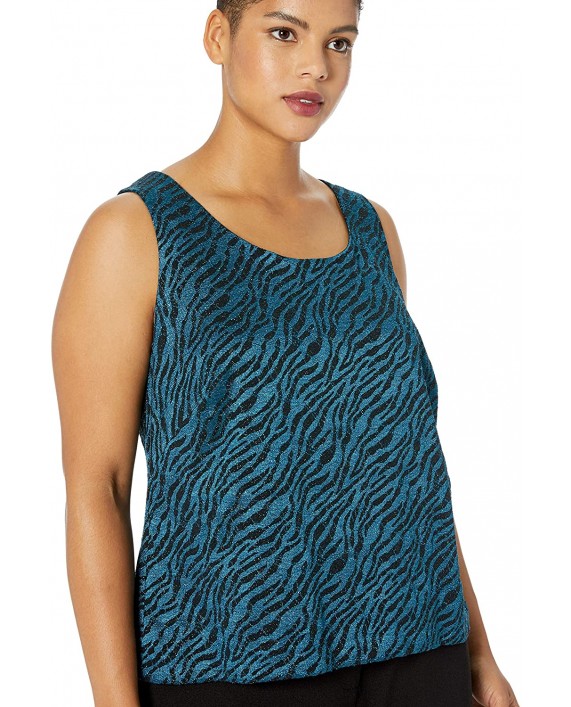 Alex Evenings Women's Plus Size Burnout Twinset Tank Top and Jacket at Women’s Clothing store