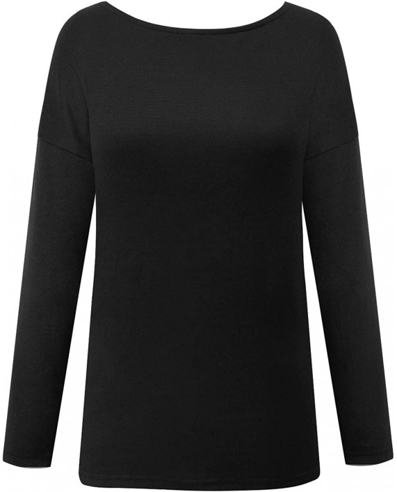 BONESUN Lightweight Sweaters for Women Criss Cross Open Back Shirts Long Sleeve Tunic at Women’s Clothing store