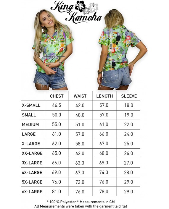 Hawaiian Blouse Shirt for Women Funky Casual Button Down Very Loud Shortsleeve Parrot Cockatoo at Women’s Clothing store