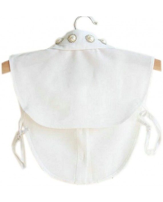 Joyci Stylish Pearl Peter Pan Fake Collar Detachable Shirt Dickey False Collar White at Women’s Clothing store